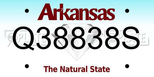 Q38838S Arkansas License Plate