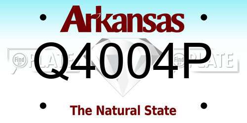 Q4004P Arkansas License Plate