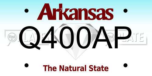 Q400AP Arkansas License Plate