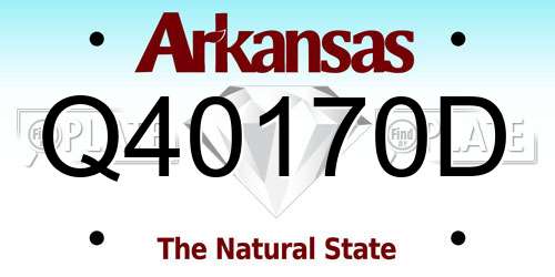 Q40170D Arkansas License Plate