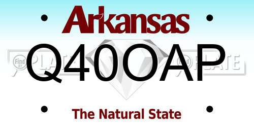 Q40OAP Arkansas License Plate