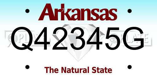 Q42345G Arkansas License Plate
