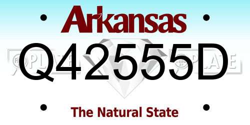 Q42555D Arkansas License Plate
