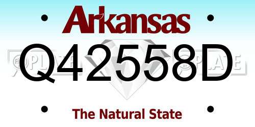 Q42558D Arkansas License Plate