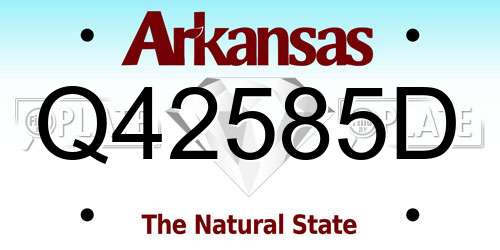 Q42585D Arkansas License Plate