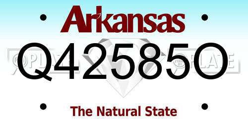 Q42585O Arkansas License Plate