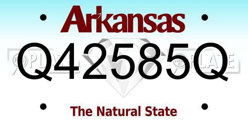Q42585Q Arkansas License Plate