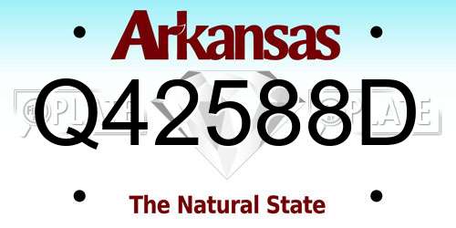 Q42588D Arkansas License Plate