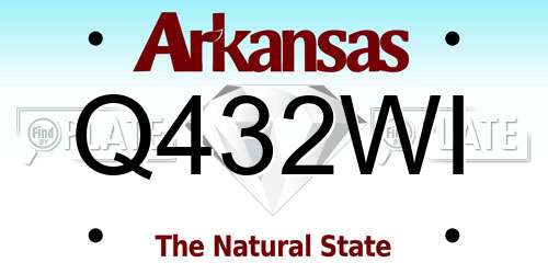 Q432WI Arkansas License Plate