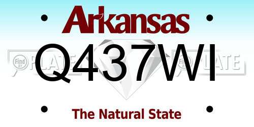 Q437WI Arkansas License Plate