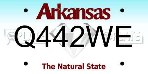 Q442WE Arkansas License Plate