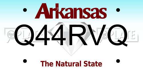 Q44RVQ Arkansas License Plate