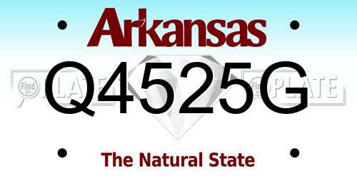 Q4525G Arkansas License Plate