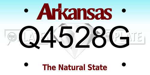 Q4528G Arkansas License Plate