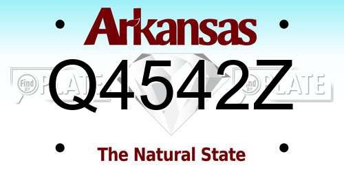 Q4542Z Arkansas License Plate