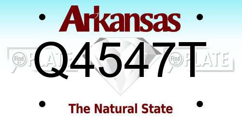 Q4547T Arkansas License Plate