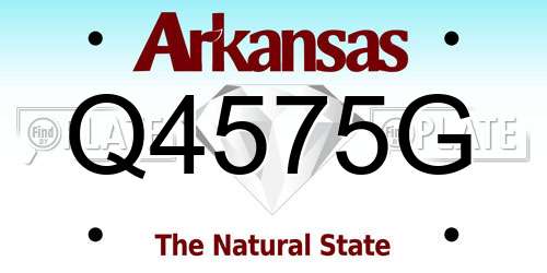 Q4575G Arkansas License Plate