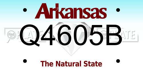 Q4605B Arkansas License Plate