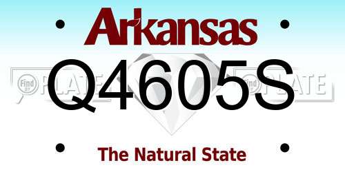 Q4605S Arkansas License Plate