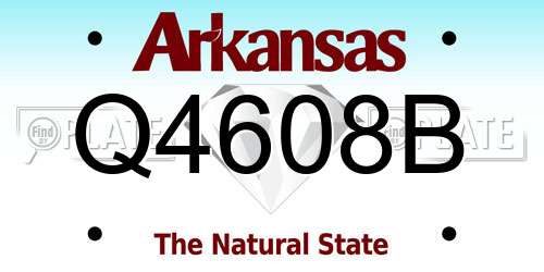 Q4608B Arkansas License Plate
