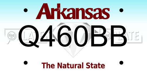 Q460BB Arkansas License Plate