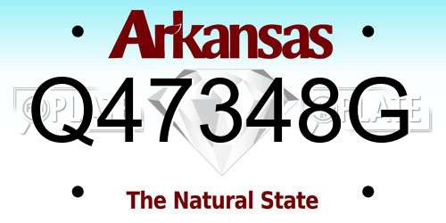 Q47348G Arkansas License Plate