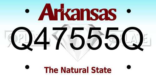 Q47555Q Arkansas License Plate