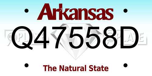 Q47558D Arkansas License Plate