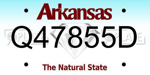 Q47855D Arkansas License Plate