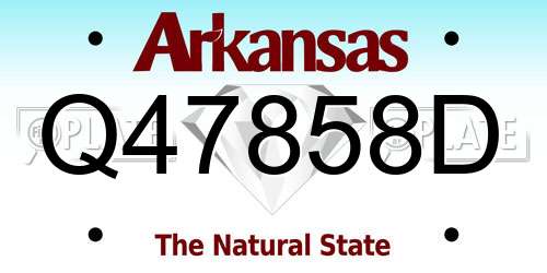 Q47858D Arkansas License Plate