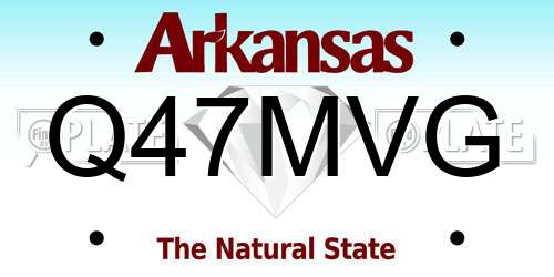 Q47MVG Arkansas License Plate
