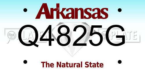 Q4825G Arkansas License Plate