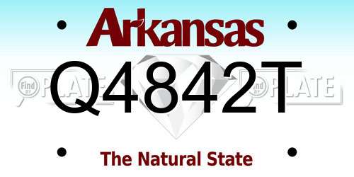 Q4842T Arkansas License Plate