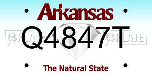 Q4847T Arkansas License Plate