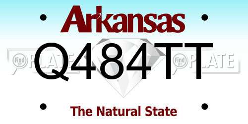 Q484TT Arkansas License Plate