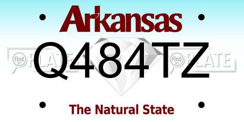 Q484TZ Arkansas License Plate