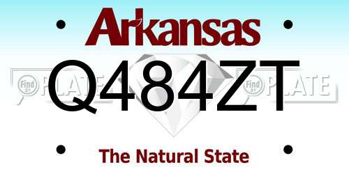 Q484ZT Arkansas License Plate