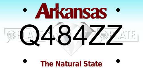 Q484ZZ Arkansas License Plate