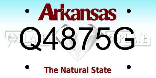 Q4875G Arkansas License Plate