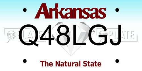 Q48LGJ Arkansas License Plate