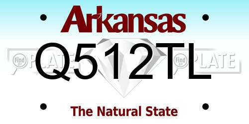 Q512TL Arkansas License Plate