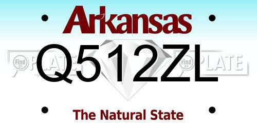 Q512ZL Arkansas License Plate