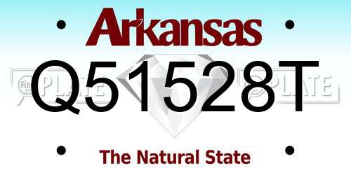 Q51528T Arkansas License Plate