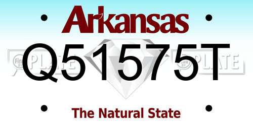 Q51575T Arkansas License Plate