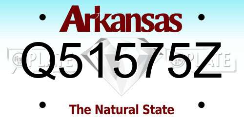 Q51575Z Arkansas License Plate