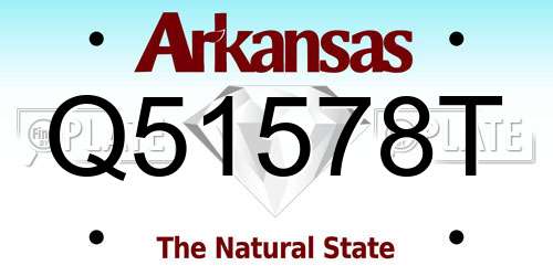 Q51578T Arkansas License Plate