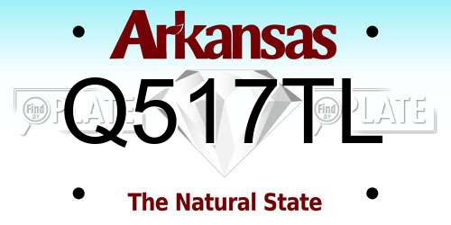 Q517TL Arkansas License Plate