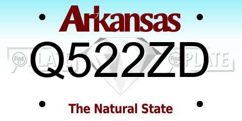 Q522ZD Arkansas License Plate