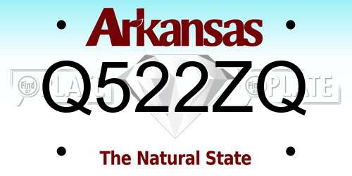 Q522ZQ Arkansas License Plate