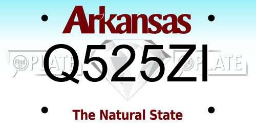 Q525ZI Arkansas License Plate